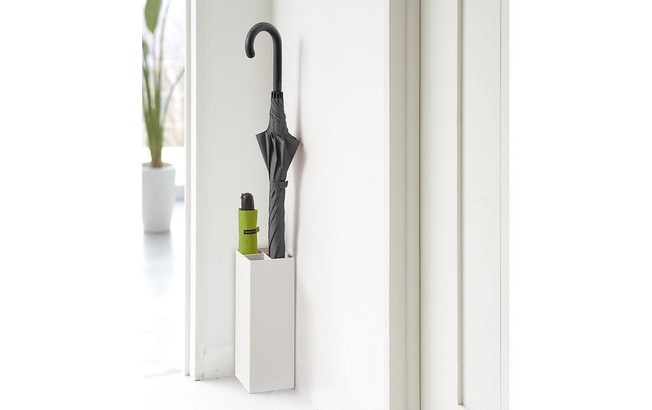 Yamazaki Schirmständer – Polypropylen, Stahl – Weiss – Ø 110 × H 300 mm
