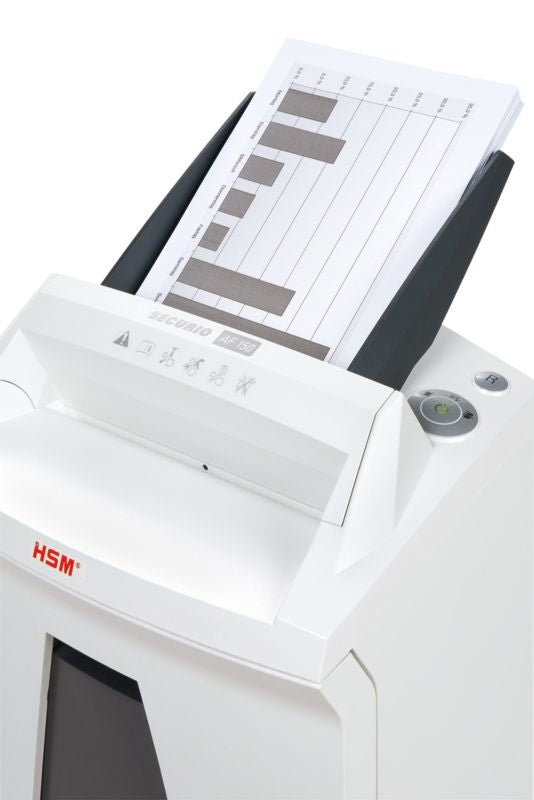 HSM Securio AF150 – Aktenvernichter mit Autofeed 150 Blatt, DIN P-4, Partikelschnitt 4,5 × 30 mm, 10 Blatt, 34