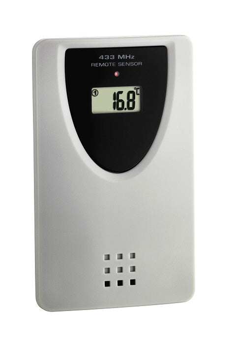 TFA-Dostmann TFA Dostmann Wanduhr – Digital, Funk, Thermometer, lautlos, 37 × 23 × 2,9 cm, schwarz
