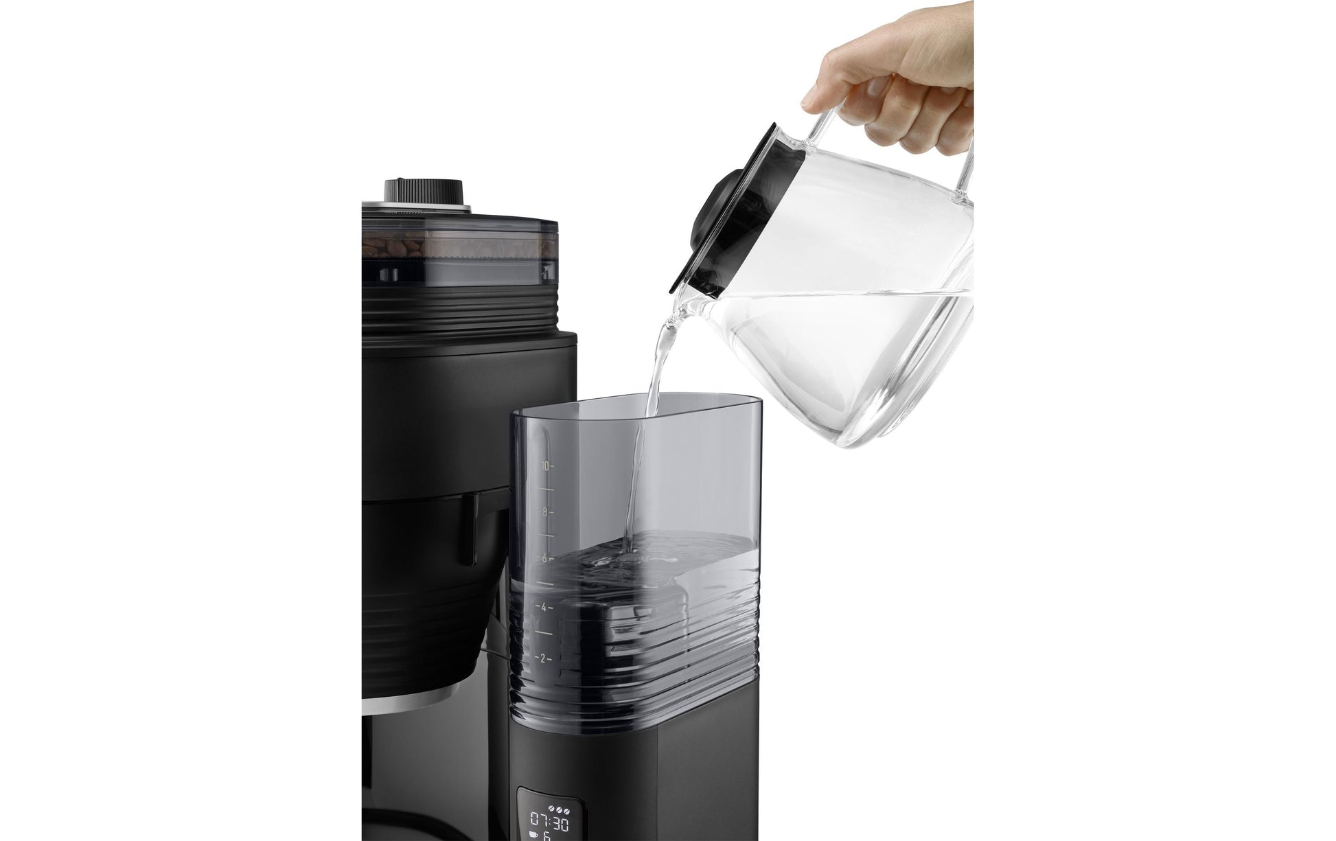 Melitta AromaFresh Filterkaffeemaschine – 10 Tassen, 1,25 l, Keramik-Mahlwerk, Schwarz