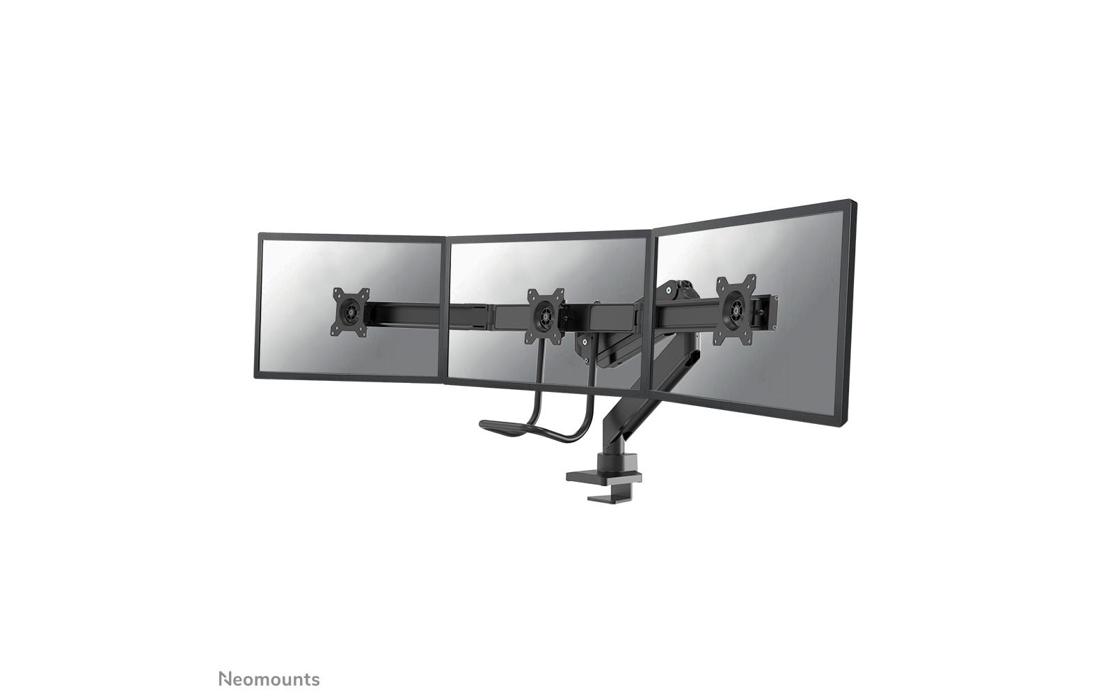 Neomounts NM-D775DX3BLACK – Monitorarm, 3-fach, Tischklemme/Tischdurchführung, bis 27", 1–6 kg, schwarz