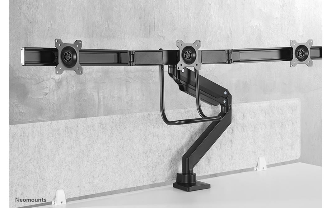 Neomounts NM-D775DX3BLACK – Monitorarm, 3-fach, Tischklemme/Tischdurchführung, bis 27", 1–6 kg, schwarz