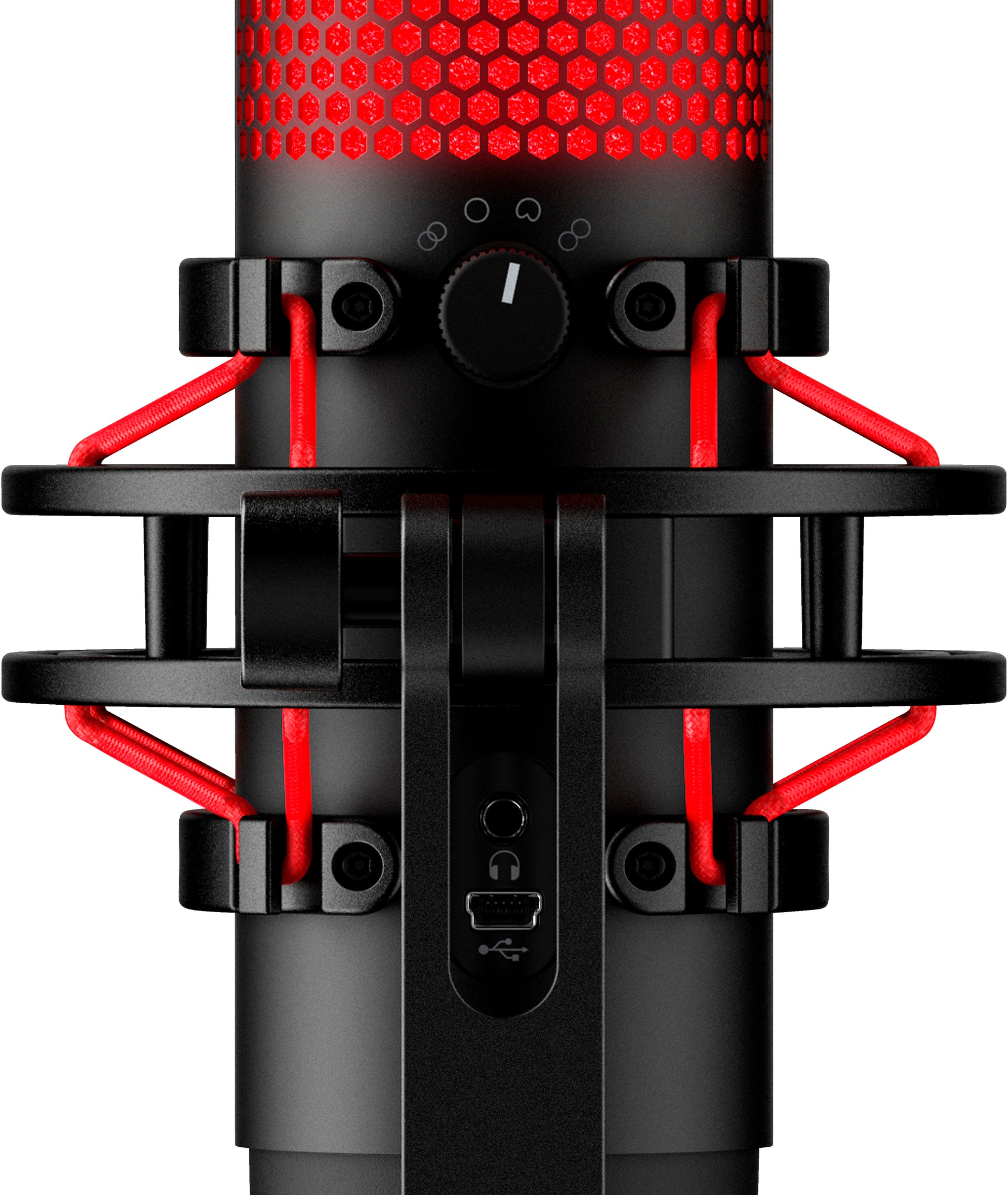 HyperX QuadCast – Tischmikrofon – USB, kabelgebunden, 90 dB SNR, für PC/Mac, PS4/PS5 – Rot