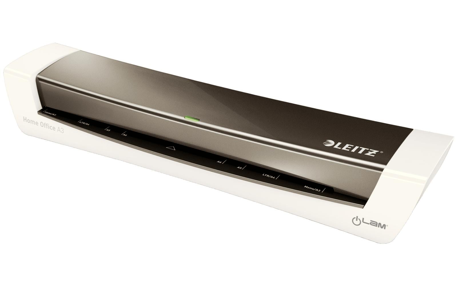 Leitz iLAM Home Office Laminiergerät A3 – Heisslaminator, bis 125 µm, 2 Rollen, 310 mm/min, grau