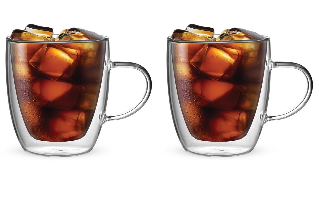 Bialetti Kaffeetasse – 2er Set, 350 ml, Borosilikatglas, Transparent, doppelwandig, spülmaschinenfest