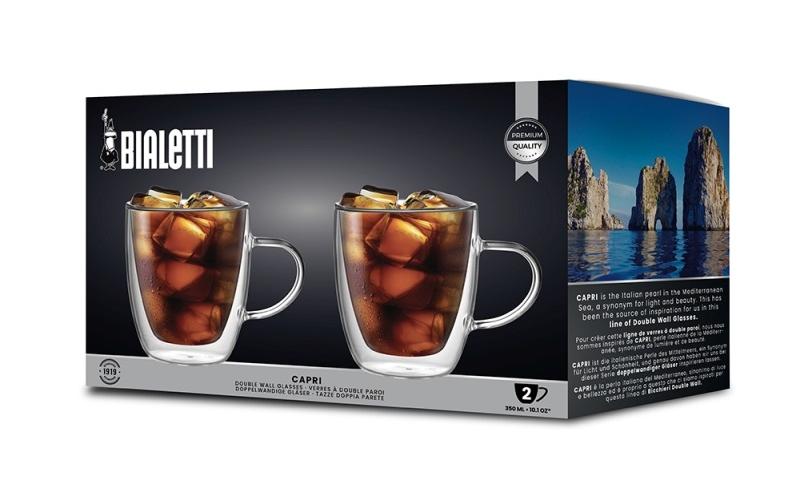 Bialetti Kaffeetasse – 2er Set, 350 ml, Borosilikatglas, Transparent, doppelwandig, spülmaschinenfest