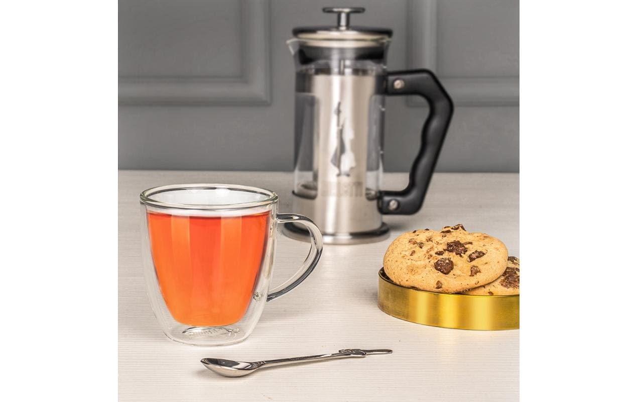 Bialetti Cappuccinotasse Capri – 2er Set, 160 ml, Borosilikatglas, Transparent, doppelwandig