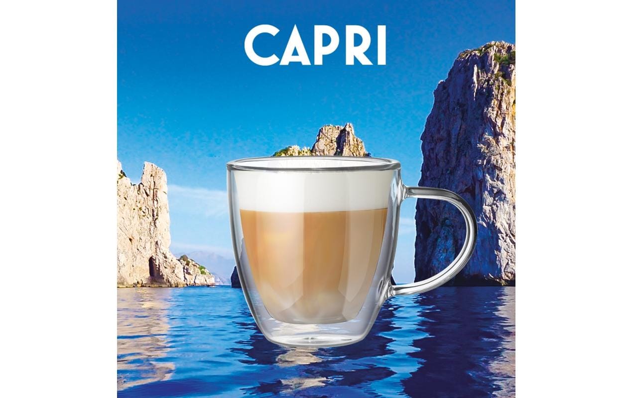 Bialetti Cappuccinotasse Capri – 2er Set, 160 ml, Borosilikatglas, Transparent, doppelwandig