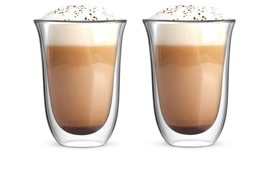 Bialetti Latte Macchiato Becher – 2er Set, 300 ml, Borosilikatglas, Transparent, doppelwandig, spülmaschinenfest