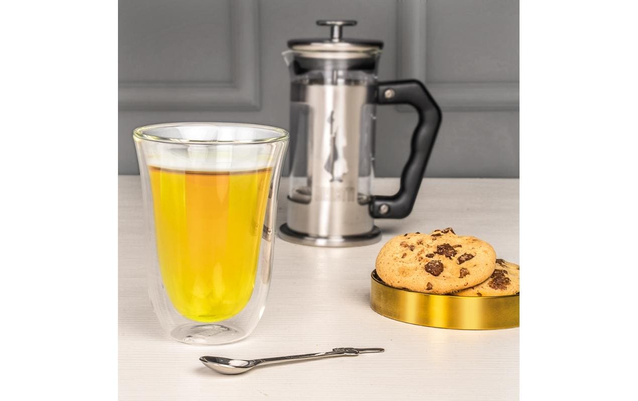 Bialetti Latte Macchiato Becher – 2er Set, 300 ml, Borosilikatglas, Transparent, doppelwandig, spülmaschinenfest