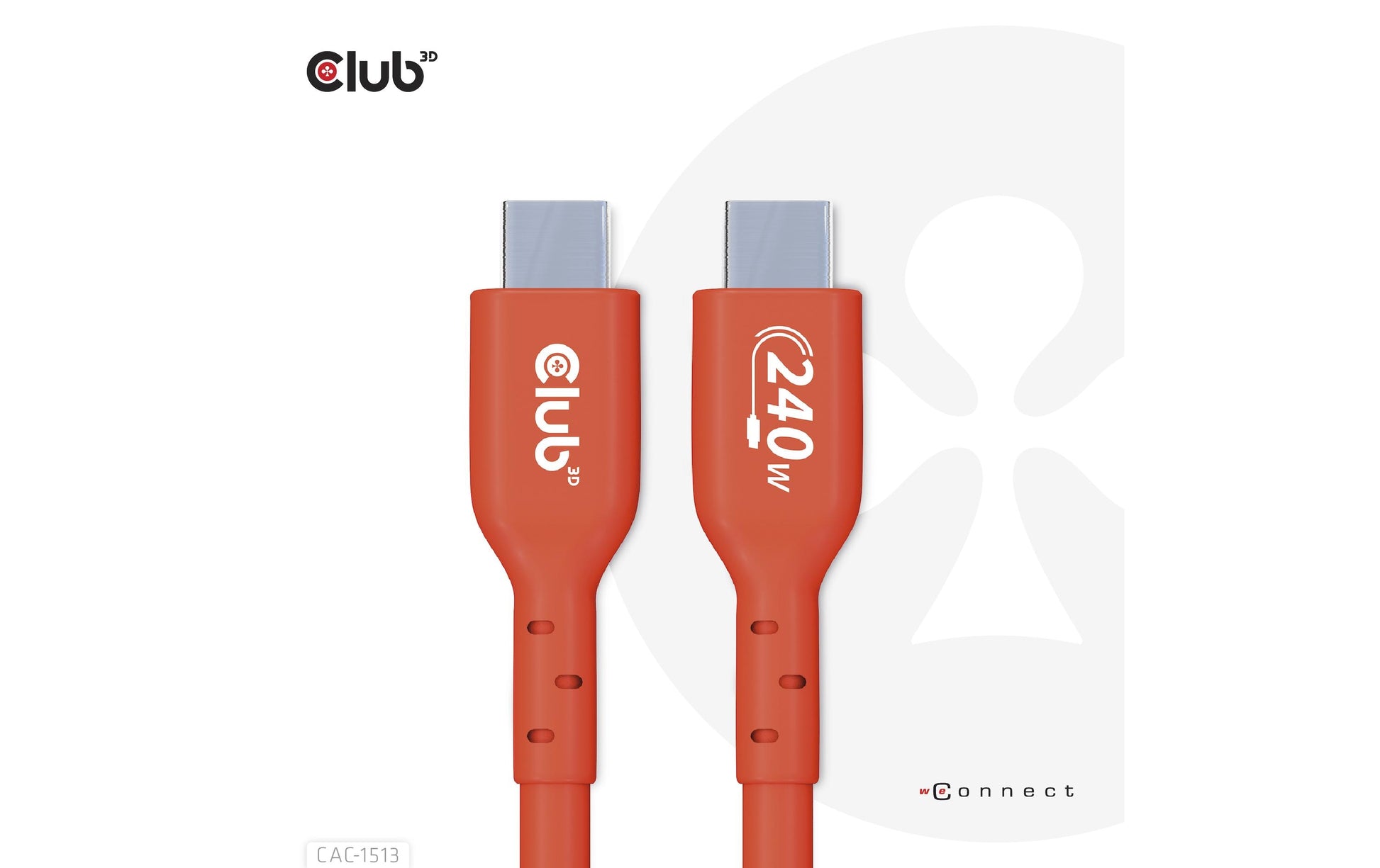 CLUB3D Club 3D – USB-C auf USB-C Kabel – USB 2.0 (480 Mbps) – 3 m – PD 240 W – USB-IF zertifiziert, verstärkt