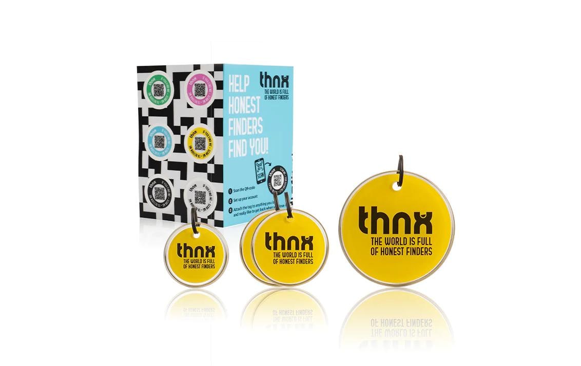 Thnxtags Smart Pack XL – für Thnx Tags App, 34 × 34 mm, gelb