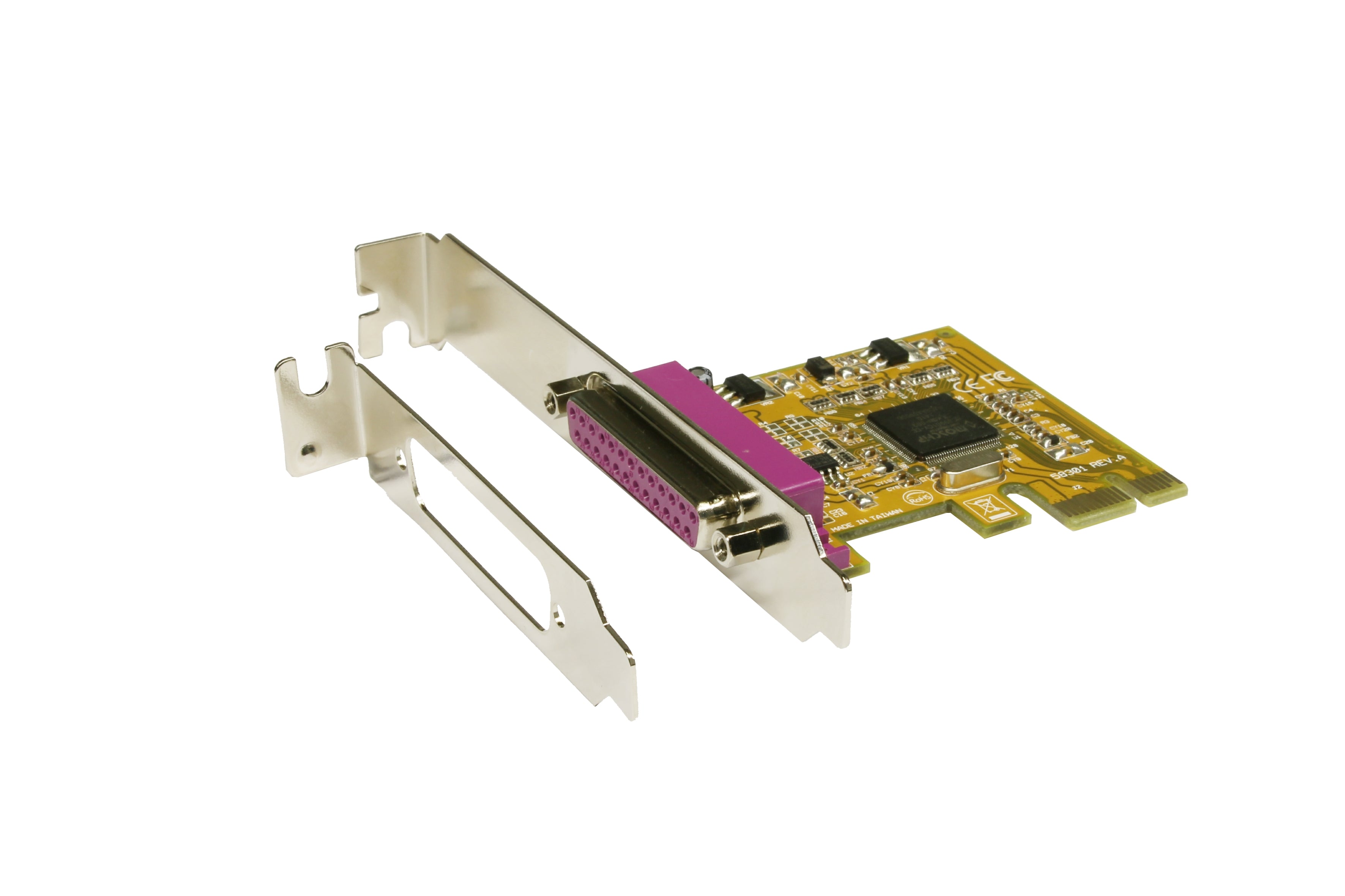 EXSYS EX-44001 PCIe Parallelkarte – PCIe x1, 1× 25-pol D-Sub, EPP/ECP/SPP, Low-Profile – für Windows & Linux