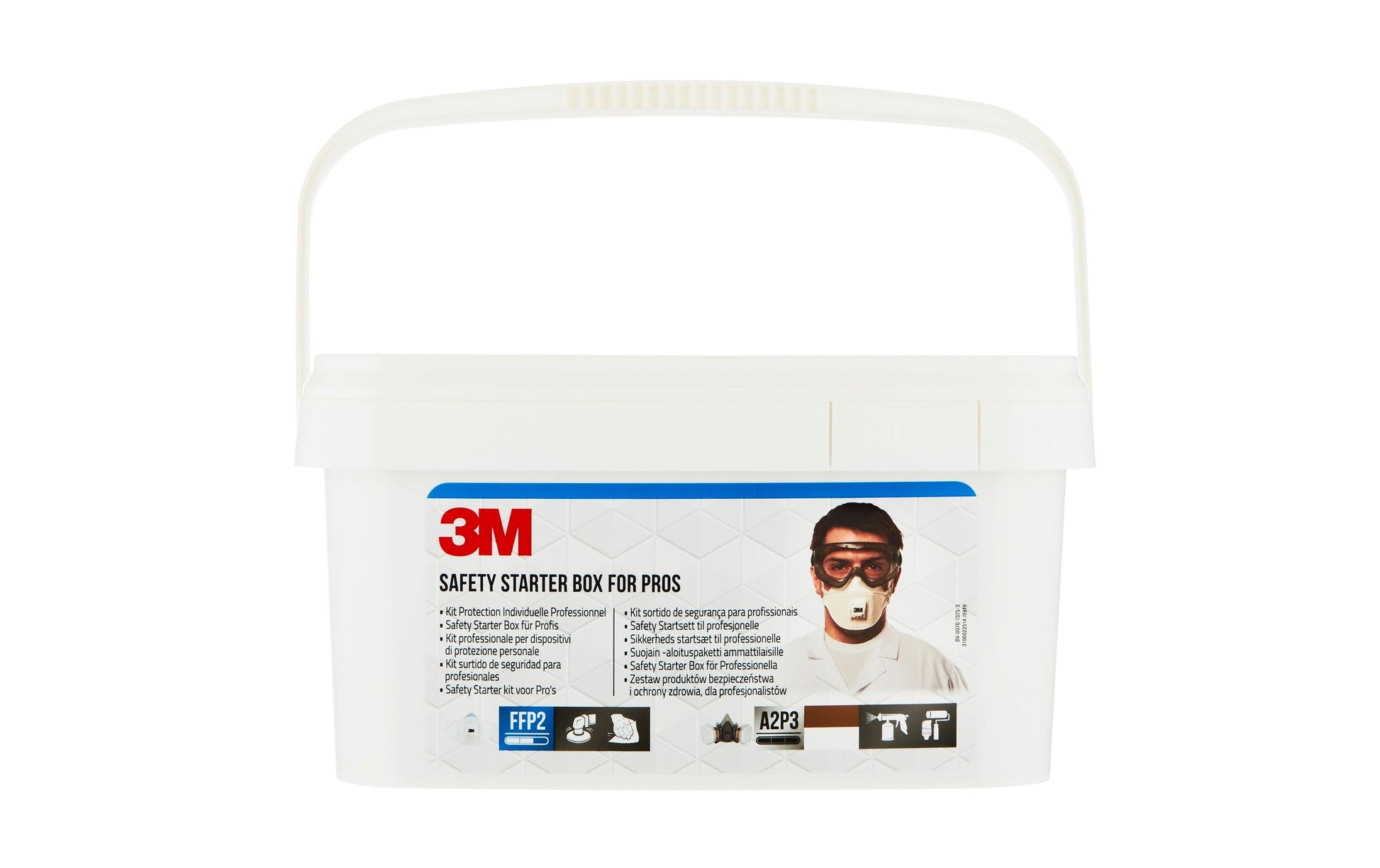 3M Halbmaske, 9322 Safety Box Starter Kit, FFP2, für Elektrowerkzeugarbeiten, verstellbar, weiss