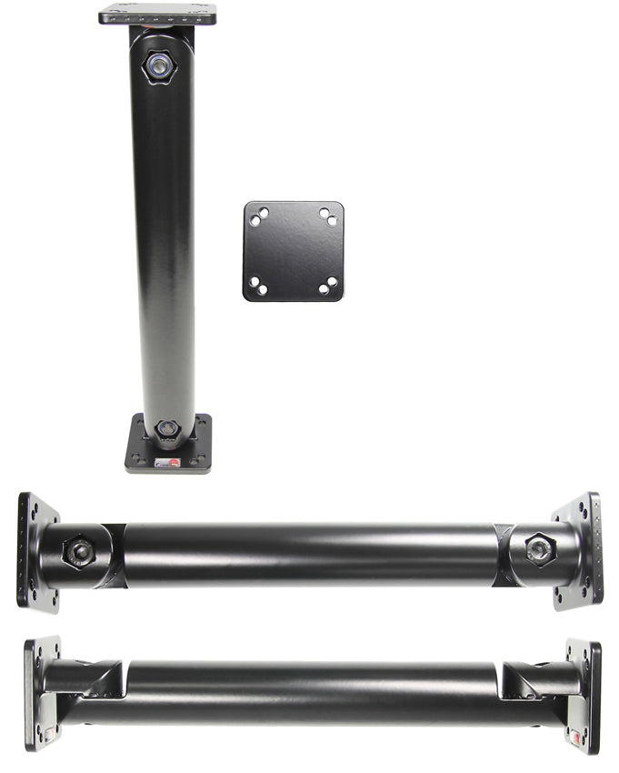 Brodit 215550 – Sockelhalterung, 10", Montageplatte 50×50 mm, Schwarz