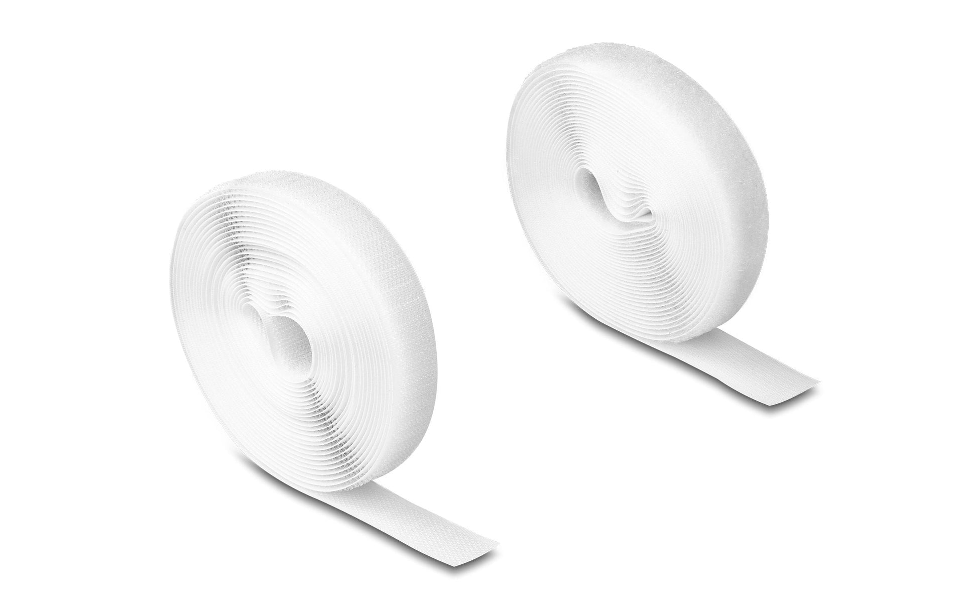 DeLOCK Klettband – 20 mm × 5 m – Weiss – Zuschneidbar, Nylon