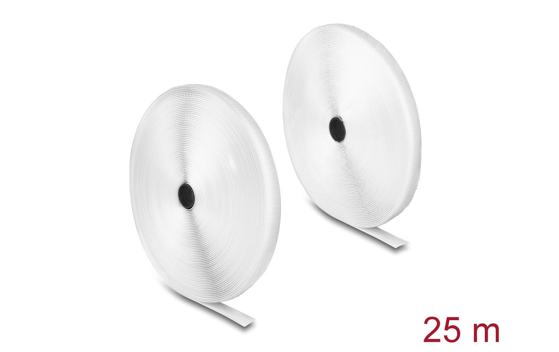 DeLOCK Klettband, 20 mm × 25 m – weiss