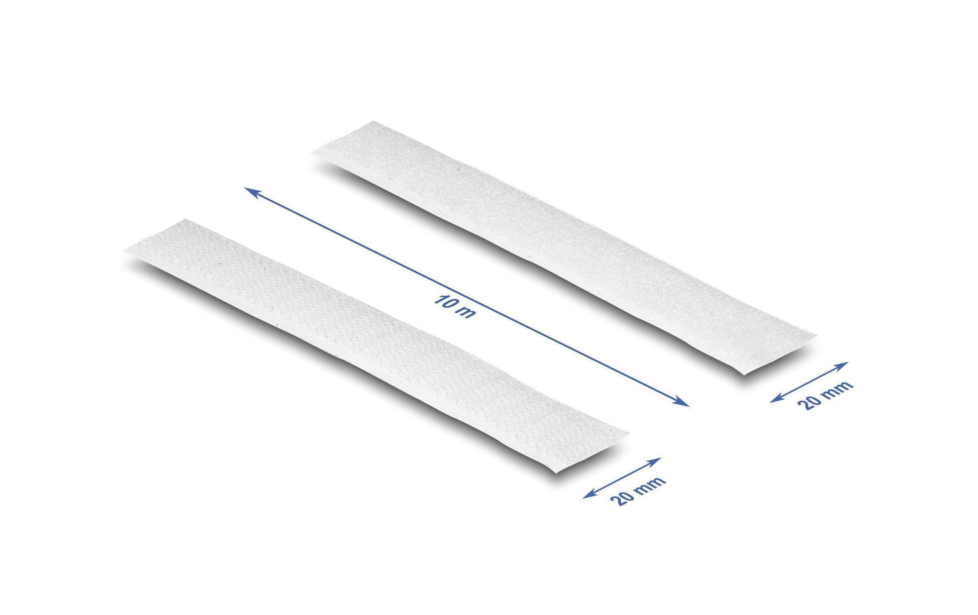 DeLOCK Klettband 10 m × 20 mm, weiss