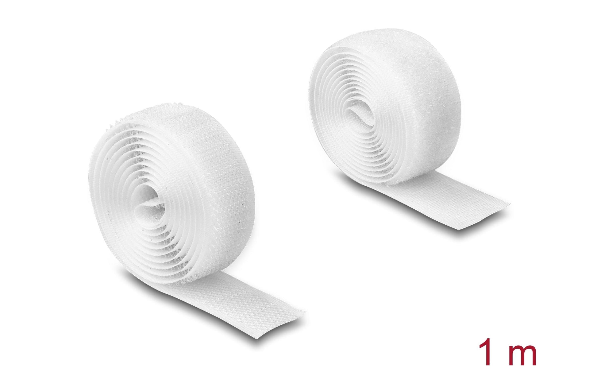 DeLOCK Klettband, 20 mm × 1 m, weiss, 1 Stück