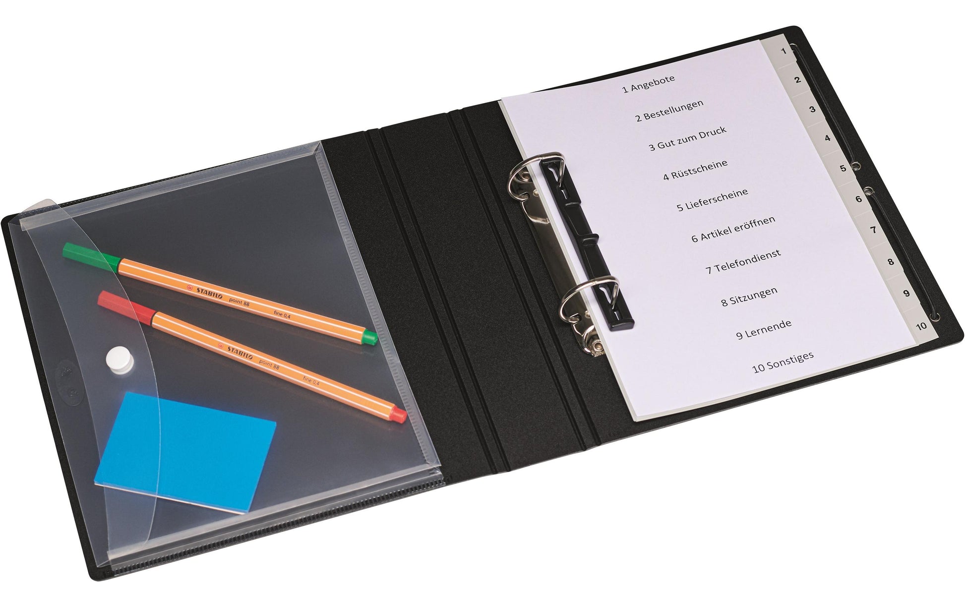 Kolma Zeigebuch – A5 Hochformat – 2-Ring Bügelmechanik, Ø 30 mm, Rücken 40 mm – Schwarz, recyclingfähig