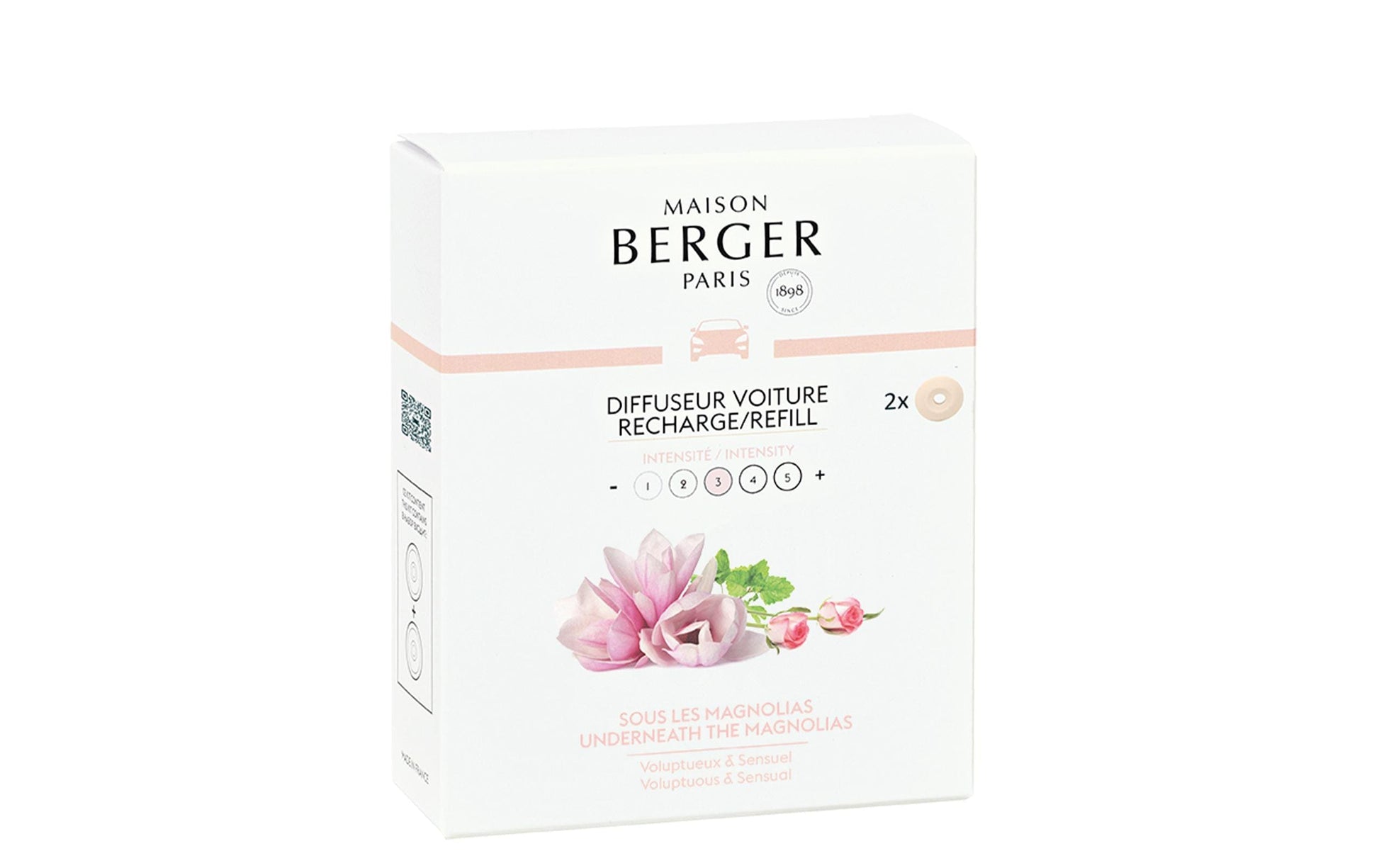 Maison Berger Paris Sous les Magnolias – Auto-Lufterfrischer Nachfüllung, 2er-Pack