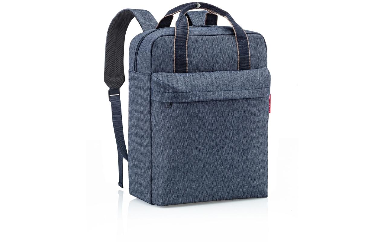 Reisenthel City-Rucksack Allday Rucksack M – 15 l, Polyester – Fischgrät Dunkelblau, 300 × 390 × 130 mm