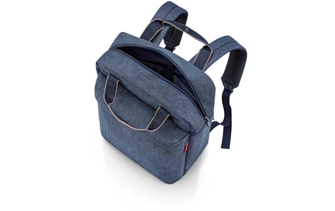 Reisenthel City-Rucksack Allday Rucksack M – 15 l, Polyester – Fischgrät Dunkelblau, 300 × 390 × 130 mm