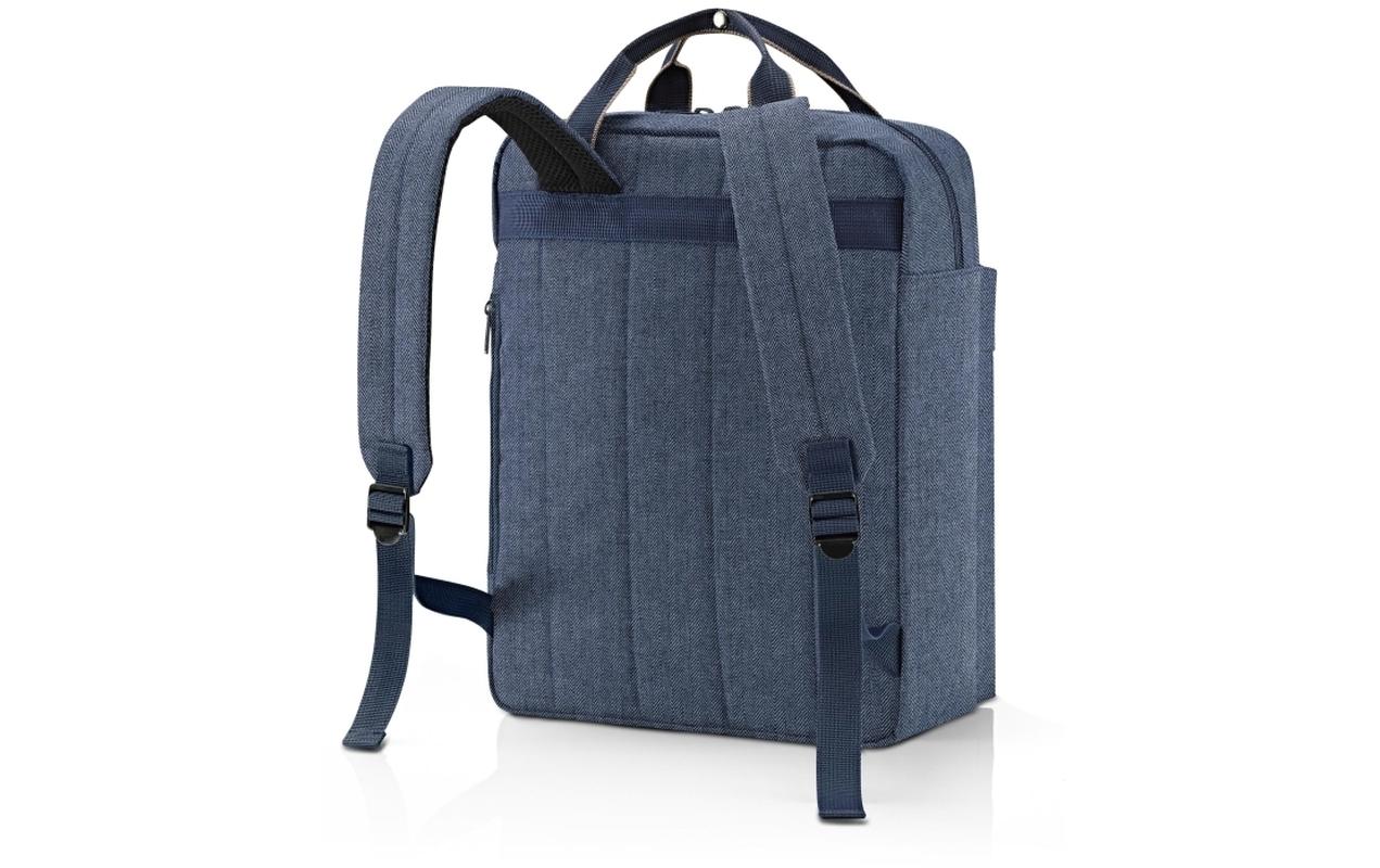 Reisenthel City-Rucksack Allday Rucksack M – 15 l, Polyester – Fischgrät Dunkelblau, 300 × 390 × 130 mm