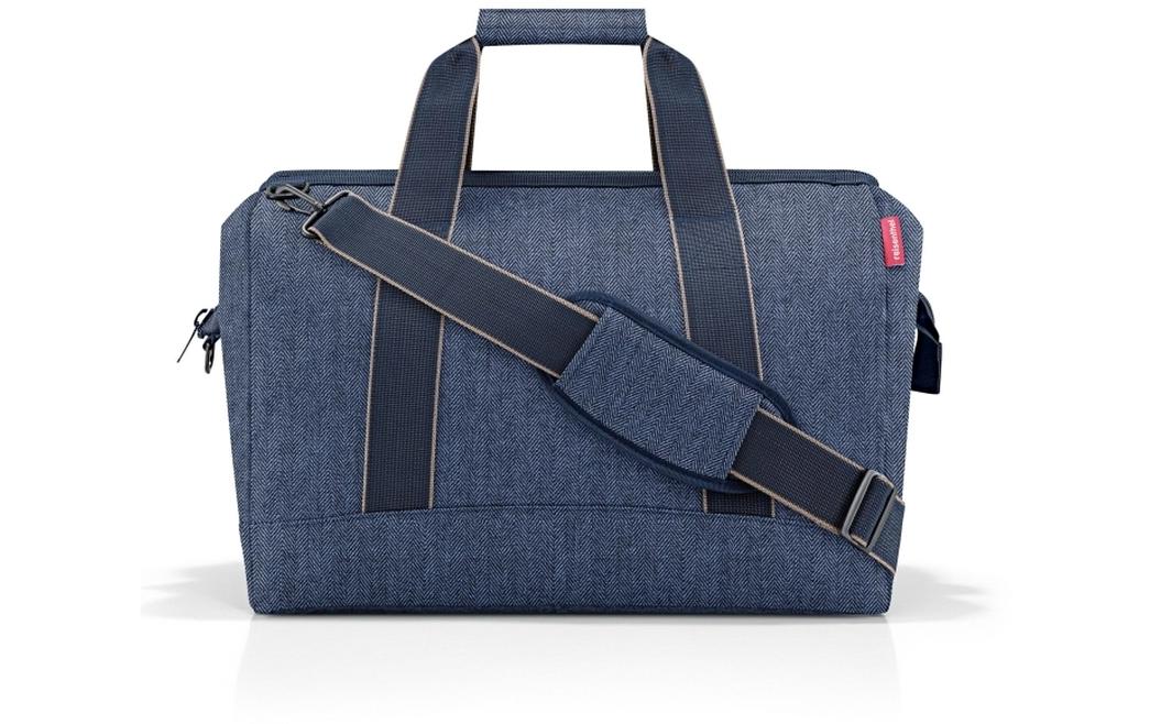 Reisenthel Umhängetasche Allrounder L – 30 l, Polyester, Herringbone Dunkelblau