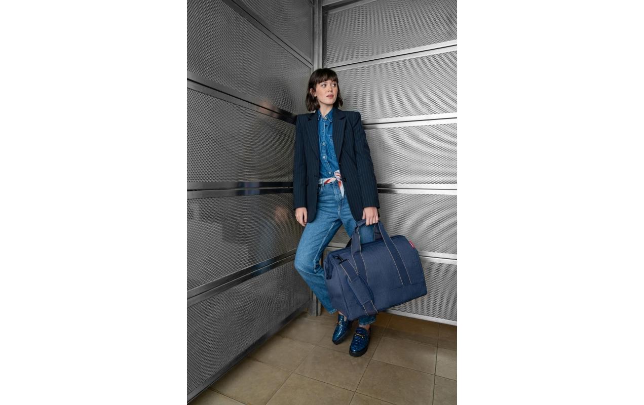 Reisenthel Umhängetasche Allrounder L – 30 l, Polyester, Herringbone Dunkelblau