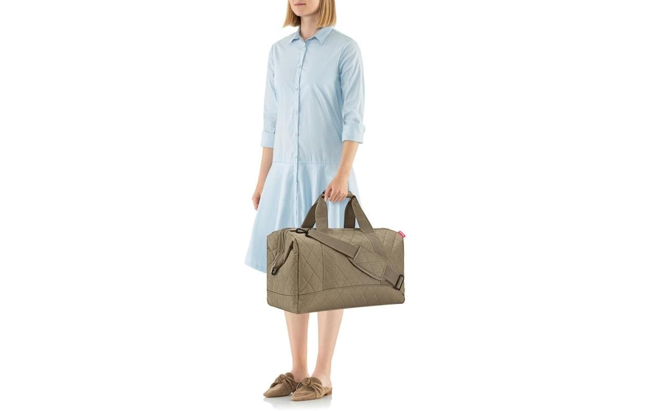 Reisenthel Umhängetasche Allrounder L – 30 l, Polyester, Rhombus Olive, 48 × 39,5 × 29 cm