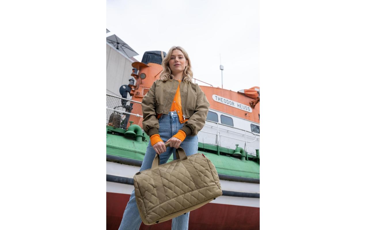 Reisenthel Umhängetasche Allrounder L – 30 l, Polyester, Rhombus Olive, 48 × 39,5 × 29 cm