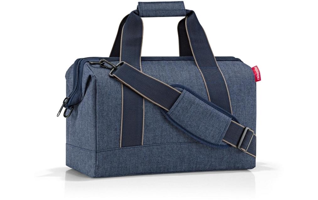 Reisenthel Umhängetasche Allrounder M – 18 l, Polyester, Herringbone Dunkelblau, 43 × 24 × 33,5 cm