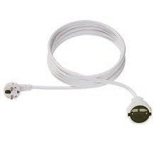 Bachmann Verlängerungskabel – Schuko (Typ E/F)–Schuko (Typ F), 2 m, 3×1,5 mm², weiss