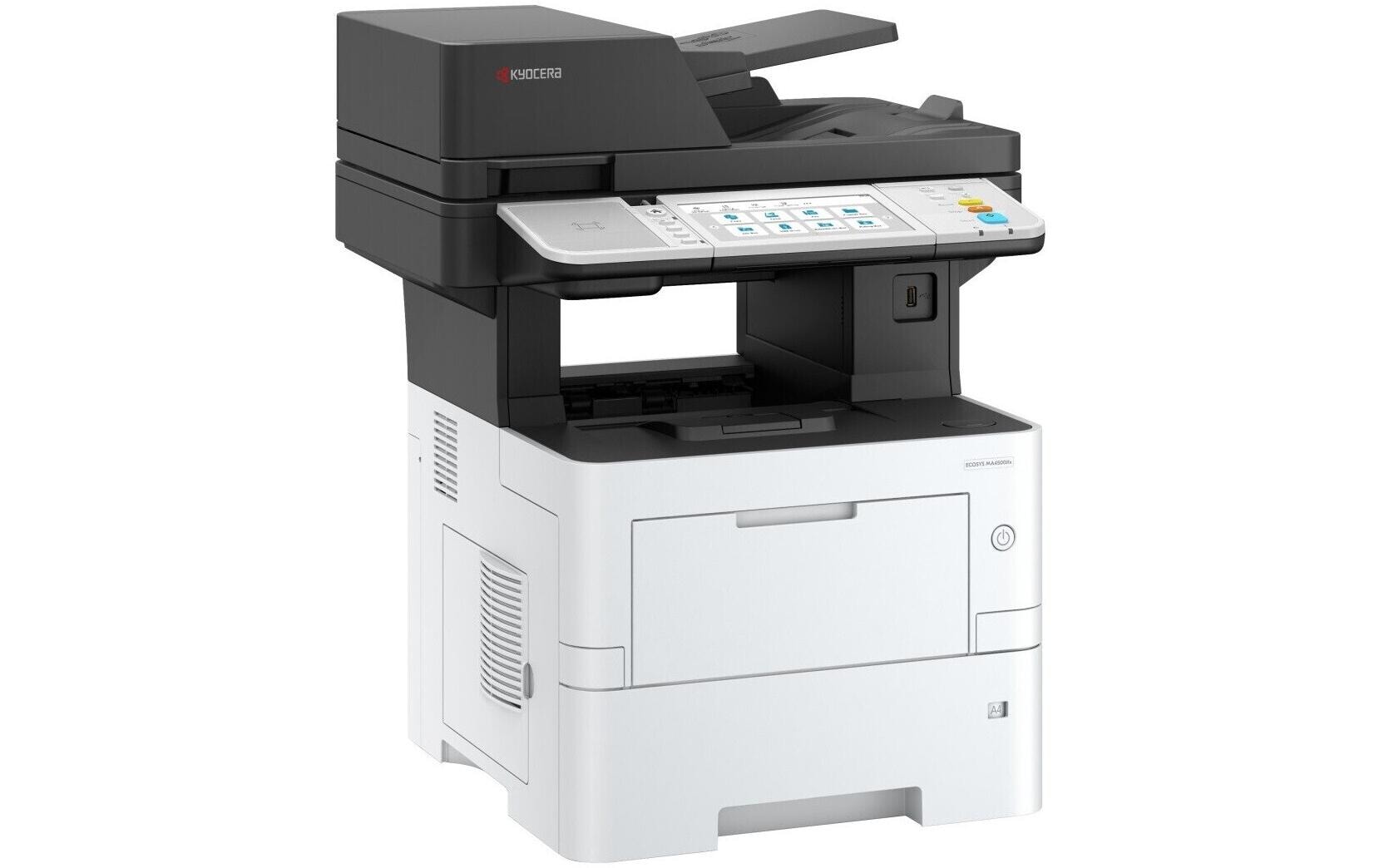 Kyocera MA4500ifx – S/W Laser-MFP A4, 4-in-1 – USB/LAN – Duplex, Duplex-ADF – 45 ppm S/W