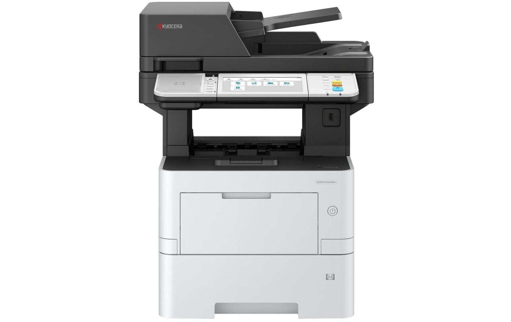 Kyocera ECOSYS MA4500ix – S/W Laser-MFP A4, 3-in-1 – USB/LAN – Duplex, Duplex-ADF, 75 Blatt ADF – 45 ppm S/W