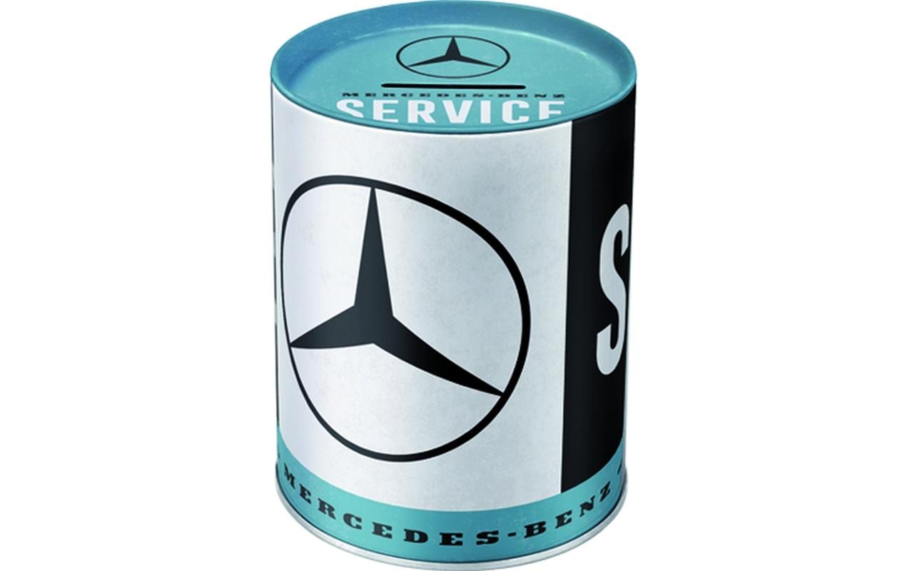 Nostalgic Art Mercedes Benz Serv. Spardose – Metall, Mehrfarbig – Ø 9,3 × 11,7 cm
