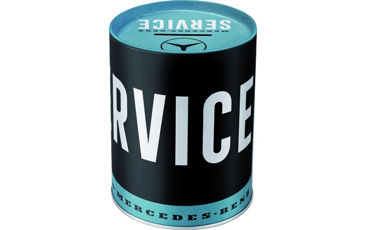 Nostalgic Art Mercedes Benz Serv. Spardose – Metall, Mehrfarbig – Ø 9,3 × 11,7 cm