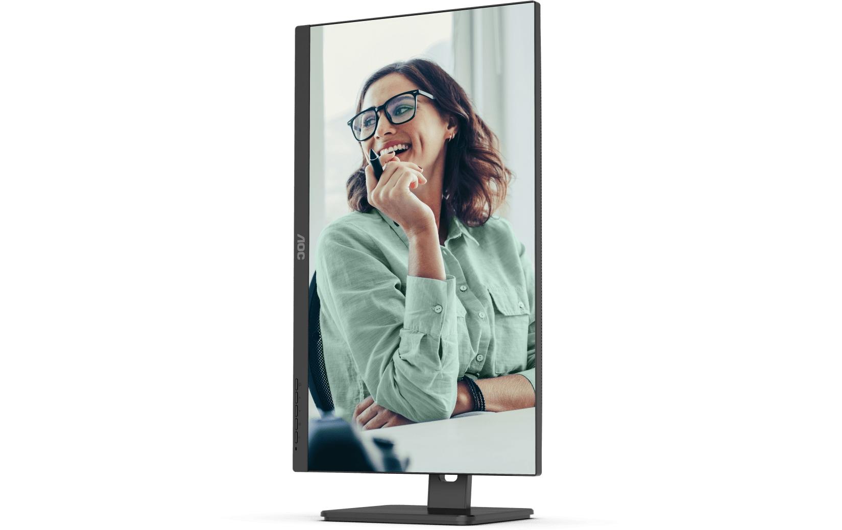 AOC Monitor, 27", IPS, 75 Hz, 350 cd/m², USB-C, Daisy Chain, USB-Hub, VESA 100 × 100, Schwarz