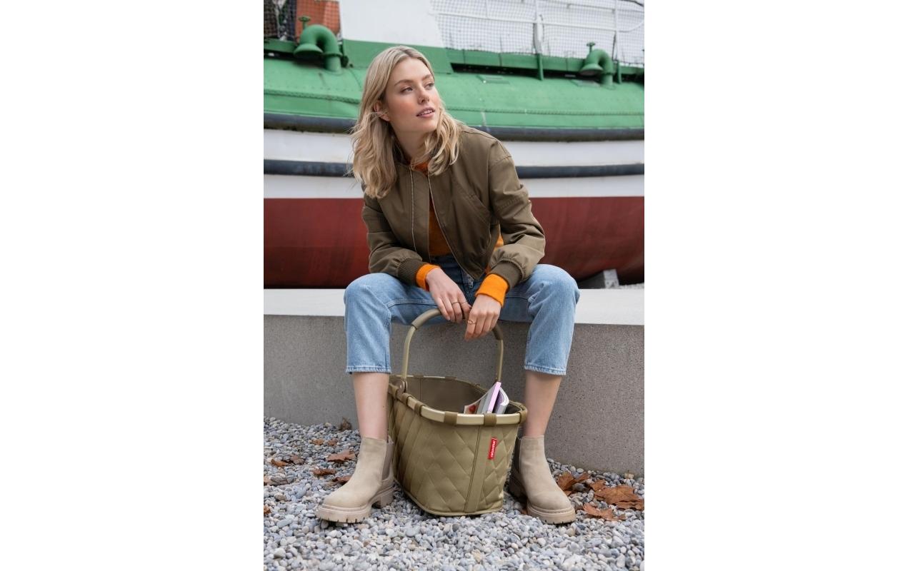 Reisenthel Stofftasche, Polyester, Motiv Rhombus Olive, 480×290×280 mm