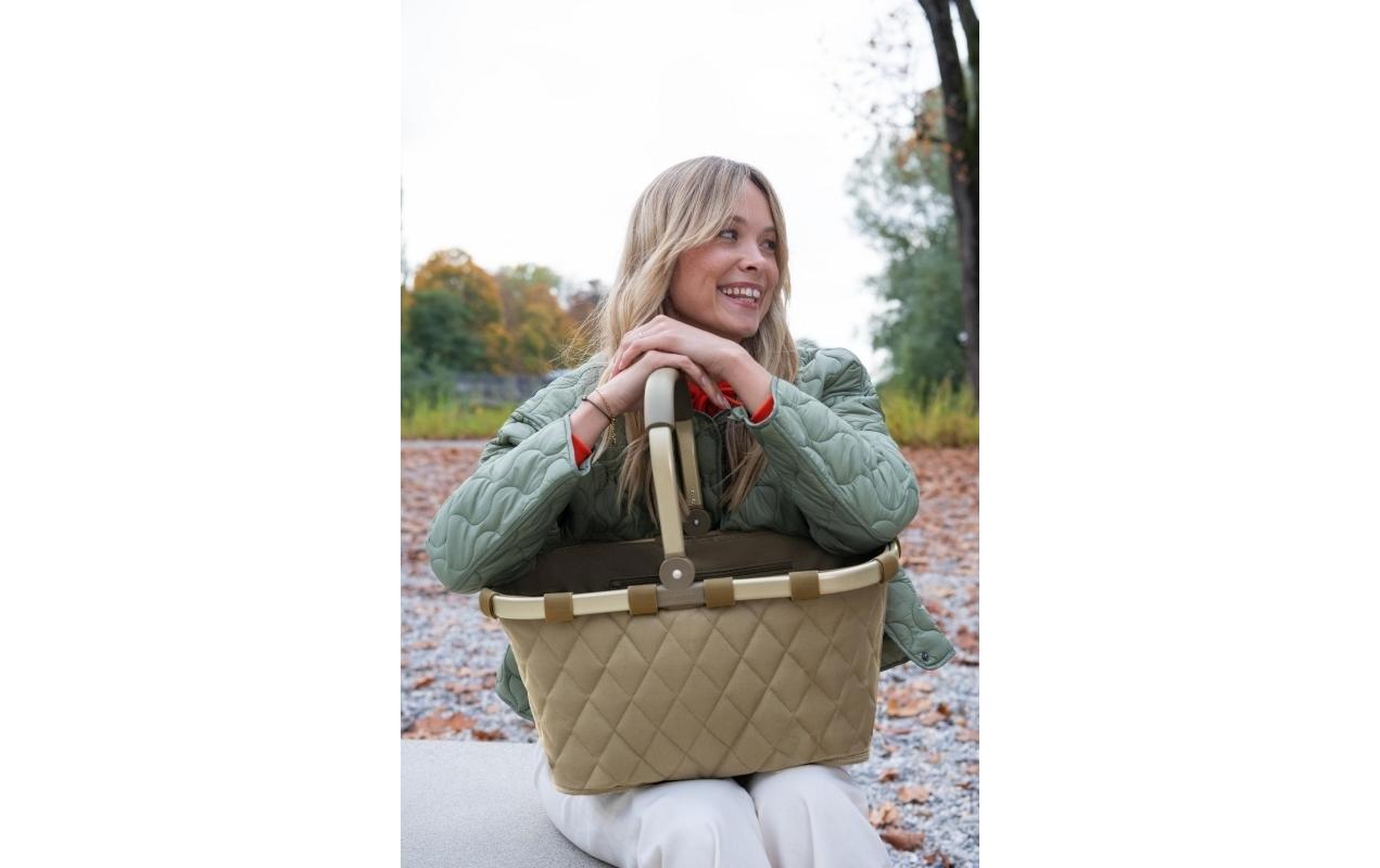 Reisenthel Stofftasche, Polyester, Motiv Rhombus Olive, 480×290×280 mm