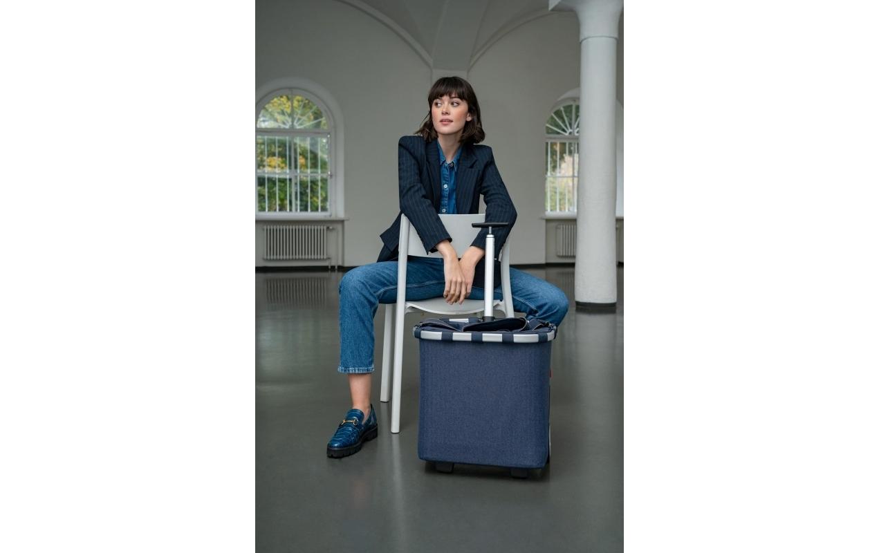 Reisenthel Stofftasche, Polyester, Motiv Herringbone Dunkelblau, 420×475×320 mm