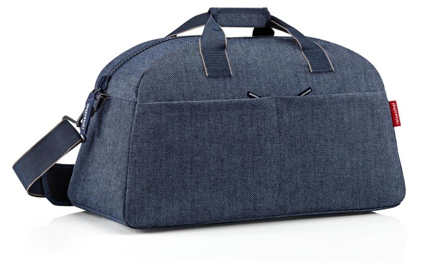 Reisenthel Reisetasche Overnighter Plus – 45 l, Canvas, Fischgrät Dunkelblau