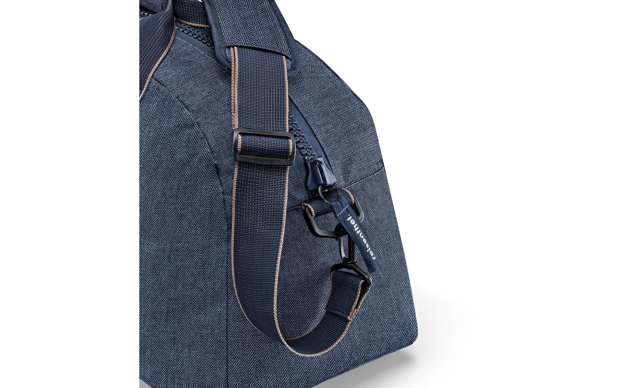 Reisenthel Reisetasche Overnighter Plus – 45 l, Canvas, Fischgrät Dunkelblau