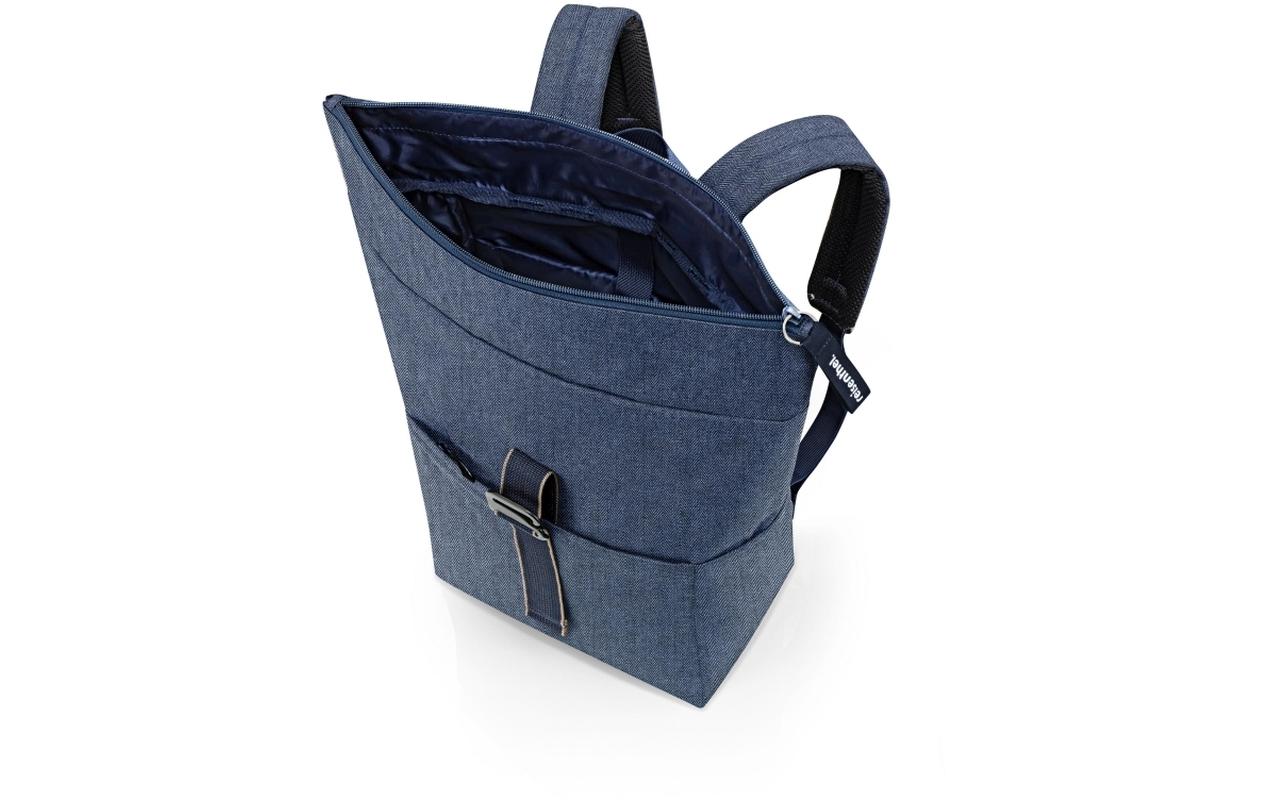 Reisenthel allday Rucksack M – Freizeit-Rucksack – 22 l, recyceltes Material, dunkelblau, Herringbone