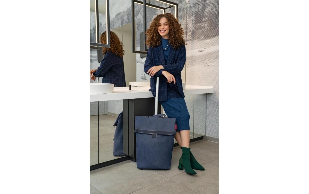 Reisenthel Stofftasche, Polyester, Motiv Herringbone Dunkelblau, 430×530×210 mm