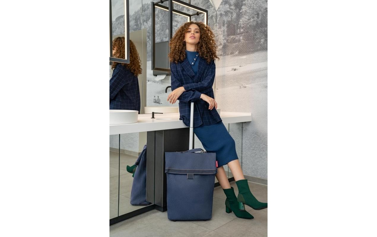 Reisenthel Stofftasche, Polyester, Motiv Herringbone Dunkelblau, 430×530×210 mm