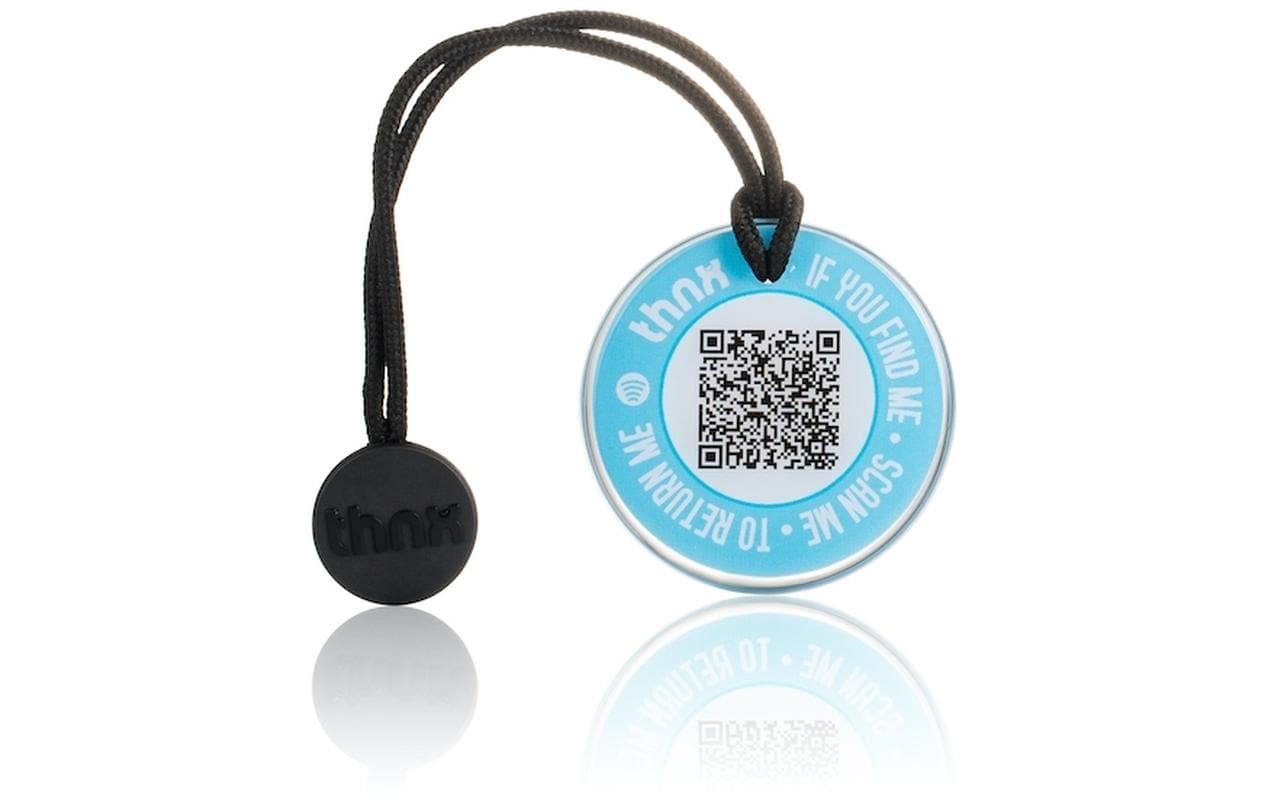 Thnxtags SmartTag-Schlüsselanhänger Tag L für Thnx Tags App – Blau, 50 × 50 mm