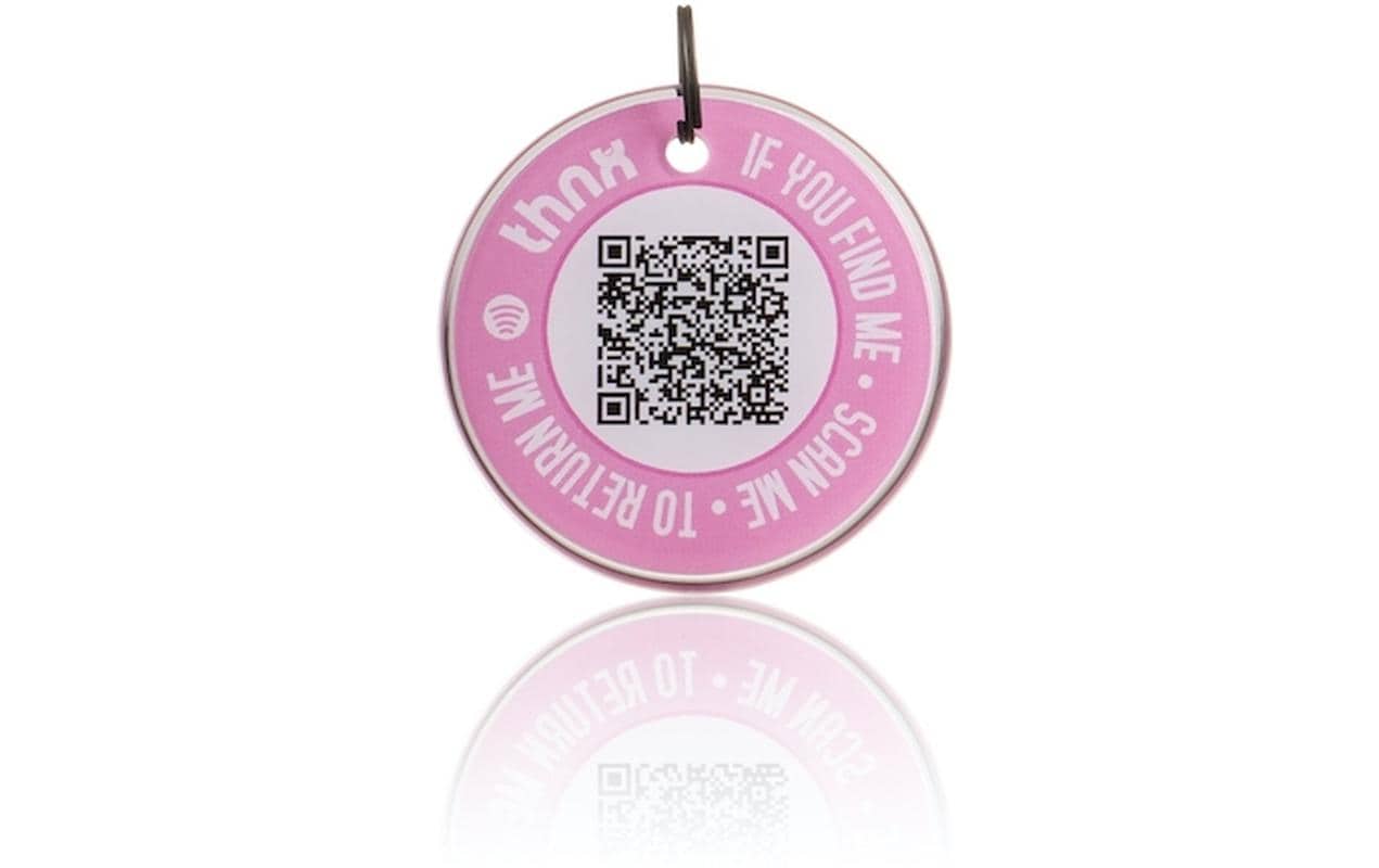 Thnxtags SmartTag-Schlüsselanhänger Smart Pack XL für Thnx Tags App – App-kompatibel, Pink, 50 × 34 mm