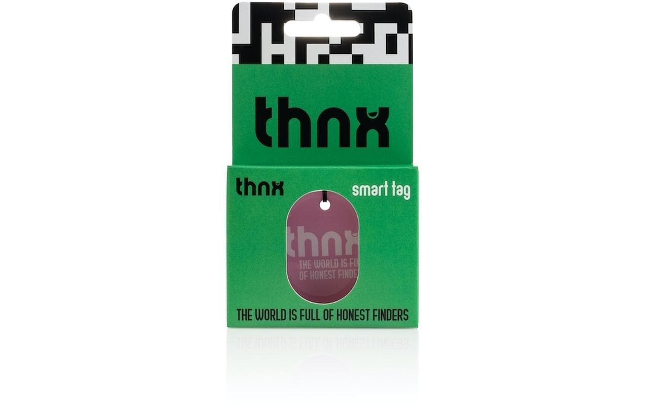 Thnxtags Schlüsselanhänger Tag L für Thnx Tags App – App-kompatibel, Pink, 50 × 50 mm